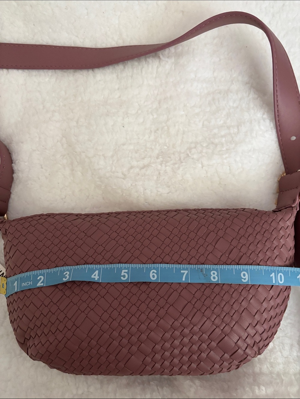 Woven Crossbody Bag in Dusty Pink - Picture 8 of 9